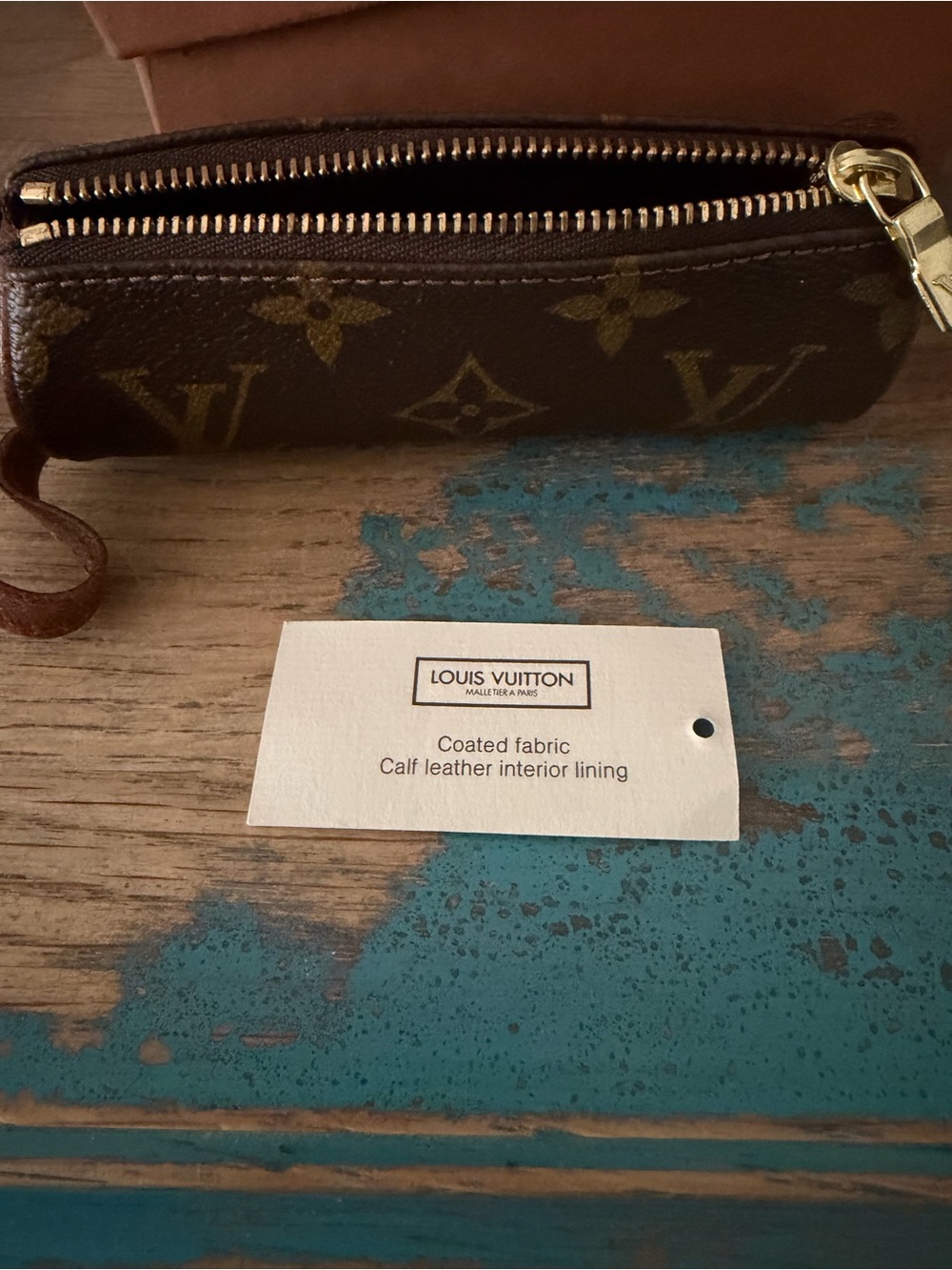 Louis Vuitton Monogram Zip Pouch in Brown and Gold - Picture 3 of 5